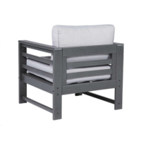 Ensemble de canapés d'extérieur en PEHD sans entretien, fauteuil de patio en bois composite toutes saisons, chaise longue moderne durable, coussin de piscine