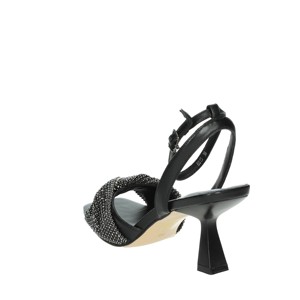 Nero BB15 sandali con tacco alto per le donne alla moda con lacci alla caviglia con cinturino a punta in PU per l'estate all'aperto - Product Image 2