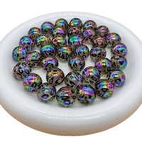 Perles acryliques électroplaquées 16 mm avec revêtement UV pour la fabrication de bijoux DIY, breloques pour stylos, accessoires pour sangles de téléphone