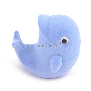 Supporto per scatola di anelli di fidanzamento in velluto adorabile a forma di delfino per orecchini collana braccialetto espositore per gioielli confezione regalo - Product Image 2