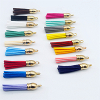 Casquette dorée en cuir suédé breloques à faire soi-même pour porte-clés fabrication de bijoux breloques en cuir velours breloques accessoires de bijoux