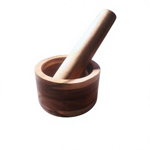 Ensemble mortier et pilon en bois fait main, capacité 300 ml, qualité supérieure, pour herbes, épices, ail, poivre, gingembre, outil durable pour aliments et herbes - Product Image 6
