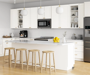 Armoire murale sur mesure Cuisine Armoires de cuisine en fibre Armoires de cuisine en PVC Armoire de cuisine en bois Luxe - Product Image 2