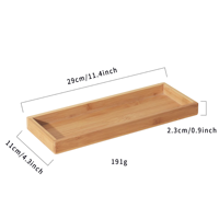Ensemble de 3 plateaux carrés en bambou éco-responsables avec assiettes en céramique à motif botanique artisanal