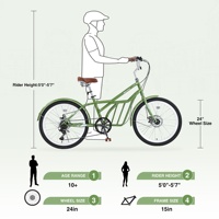 Vélo de ville MEGHNA de 24 pouces avec 6 vitesses, mini vélo cargo, vélo pour animaux de compagnie, adapté aux petits et moyens animaux, vélo pour chien