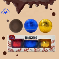 Prix d'usine Délicieux Chocolat chaud Chocolat au lait noir Motif boule Accepte la personnalisation Boule de chocolat solide pour les fêtes Bombe de chocolat
