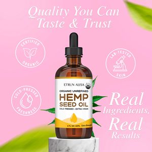 Органическое масло семян конопли ETRUN ALISA, экстра-класс, холодного отжима, премиум-качество, для ухода за волосами, телом, лицом и кожей — под собственной торговой маркой - Product Image 5