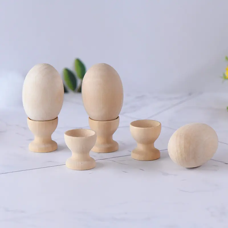 Kayu Chileden DIY telur dan telur pemegang dicat dekorasi