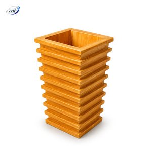 Jardinière carrée conique en fibre de verre, pot de fleurs d'extérieur, vase sculpté, conteneur de plantes paysager personnalisé pour entrée d'hôtel ou de centre commercial - Product Image 1