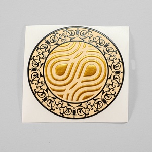 PVC Embossed Logo <strong>Sticker</strong> Waterproof Custom Paper 3D Logo Embossed Round <strong>Sticker</strong> with Gold Stamping - Product Image 5