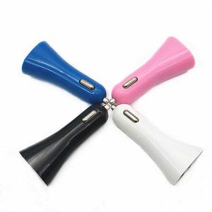 อะแดปเตอร์พกพาแบบใหม่ ดีไซน์รูปทรงทรัมเป็ต ชาร์จเร็ว พอร์ต USB คู่ ใช้ได้กับโทรศัพท์มือถือทุกรุ่น ใช้ในรถยนต์ได้ เป็นมิตรต่อสิ่งแวดล้อม เหมาะสำหรับใช้เป็นของแจก - Product Image 3