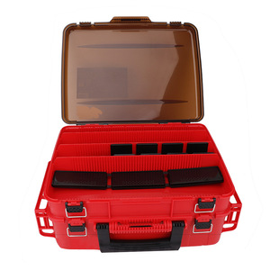 Boîte à pêche Meiho Vs-3080 à double couche, rouge, 50x29x28cm, boîte de rangement pour leurres de pêche en bateau, utilisation universelle - Product Image 1