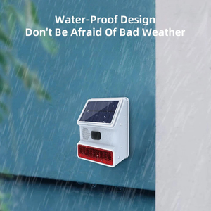 Sirène d'alarme solaire sans fil portable, étanche, avec son stroboscopique, pour extérieur, 433 MHz, Wifi, GSM, système de sécurité domestique - Product Image 2