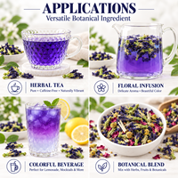 Fleur de pois papillon séchée, ingrédient pour tisane, thé aux fleurs bleues naturelles, fournisseur en gros