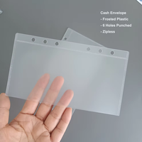 Enveloppes à argent givrées personnalisées A6 A5, pochettes à fermeture éclair sans acide pour le défi d'épargne, organisateur esthétique pour l'argent liquide