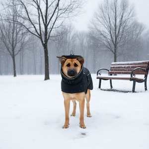 Manteau d'hiver Brizon pour chiens de taille moyenne 50 cm, vêtements imperméables noirs pour animaux de compagnie - Product Image 3