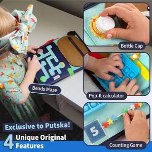 Materiale Eco - Friendly riutilizzabile in feltro attività sensoriale bordo per bambini regali di compleanno libri tranquilli per l'apprendimento delle capacità motorie - Product Image 5