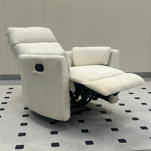 Contemporary Fabric Recliner Chair With Manual Reclining Mechanism Cushion Back <b>Padded</b> Arms One Seat Design For Living Room - Product Image 1
