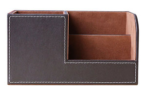 Multifunctional PU Leather Desk Accessories Desktop Storage <b>Box</b> <b>Pen</b> Holder Desk Organizer - Product Image 3