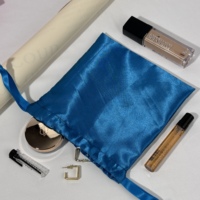 Sacs à cordon en satin de luxe écologiques avec logo personnalisé, impression sérigraphique, pour perruques, cheveux, cadeaux promotionnels, emballage de bijoux