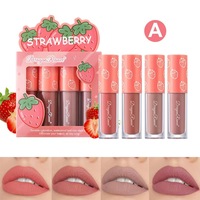 Rouge à lèvres crème mat velours, gloss minéral waterproof, non-collant, végétalien, personnalisable, cerise, Guangdong, taille standard 2,4g*4 pour