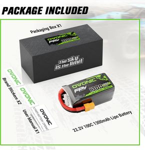 Batería Lipo OVONIC 6S 1300mAh 22.2V 100C XT60 para Dron de Carreras FPV RC Quadcopter - Product Image 3