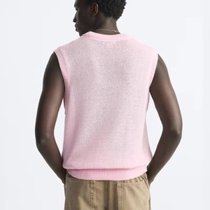 OEM/ODM Custom <strong>Men's</strong> Cable Knit <strong>V</strong> <strong>Neck</strong> Sweater Vest Autumn Jacquard Rib Pullover <strong>Sleeveless</strong> <strong>Jumpers</strong> Exclusive Design Knitted - Product Image 2
