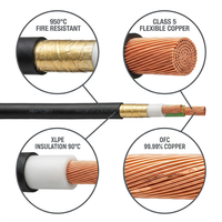 Cable de Alimentación Flexible Resistente al Fuego Cu/XLPE/PVC 0.6/1kV con Cinta de Mica, Aislamiento XLPE, Clase 5, Conductor de Cobre