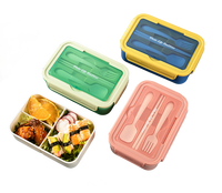 Boîte à lunch Bento divisée pour enfants pour enfants Conteneurs à lunch à 3 compartiments Conteneurs à lunch faciles à ouvrir pour filles garçons