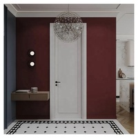 Porte intérieure moderne en panneau MDF blanc apprêté, facile à installer, pré-montée, insonorisée, ignifugée, en bois massif, à battant français, à surface plane