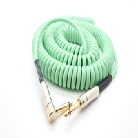 Original Factory Macaron Series 1/4-inch Straight-to-Curved Spiral Guitar Cable Foil Shielded PVC Noise Reduction Male-Male