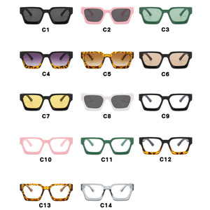 Gafas de Sol Cuadradas con Marco Grueso Retro Simple para Mujer, UV400, Modernas, Personalizadas, con Forma Cóncava, para Fotografía - Product Image 4