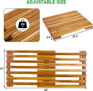 Tapis de bain antidérapant en bambou, tapis de douche en bois imperméable pour spa et sauna, tapis de salle de bain écologiques, alternative au tapis de bain, direct usine - Product Image 2