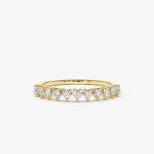 Anillo de Boda de Oro Sólido de 14k con 3 Puntas y Diamante Natural Certificado, Chapado en Rodio, Lujoso, 0.28 CT, Personalizable, Bajo MOQ, Joyería OEM - Product Image 3