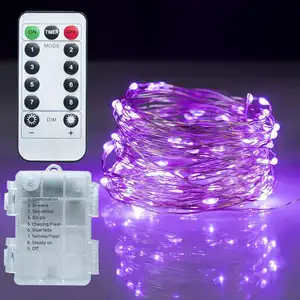 Mini minuterie décorative Firefly alimentée par batterie 33ft 300 LED Micro Silver Twinkle Copper Wire String Fairy Light