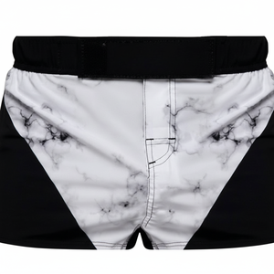Short de combat MMA pour hommes imprimé marbre noir blanc boxe grappling BJJ No-Gi Kickboxing entraînement Gym Arts martiaux sport court - Product Image 1