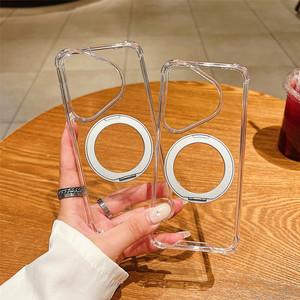 Étui de téléphone magnétique rotatif à 360 degrés en acrylique transparent pour <span class=keywords><strong>Huawei</strong></span> P90/P80 Ultra, coque épaisse résistante aux chutes Pura70 <span class=keywords><strong>Pro</strong></span> - Product Image 1