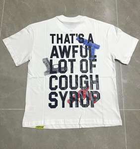 卸売 夏 高品質 トップス シャツ コットン 無地 白 デザイナーブランド Tシャツ メンズ プリント ガン COUGH SYRUP Tシャツ メンズ向け - Product Image 1