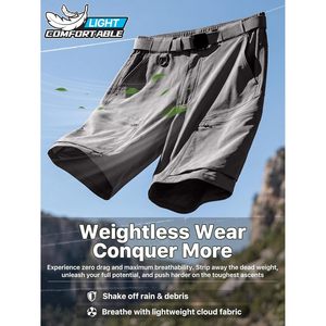 FOXA Men's Cargo Hiking Shorts With Belt Lightweight Quick Dry Tactical Shorts With Pockets For Casual Work Golf - Product Image 5