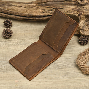 Ando Bag Vintage Genuine Cowhide <b>Leather</b> <b>Mens</b> Bifold <b>Wallet</b> with Card Slots - Product Image 1