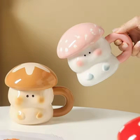Tasse à café en céramique peinte à la main de grande capacité avec poignée et couvercle Personnalité Cadeau d'anniversaire Tasse à eau