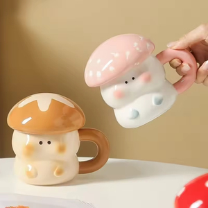 Tasse à café en céramique peinte à la main de grande capacité avec poignée et couvercle Personnalité Cadeau d'<span class=keywords><strong>anniversaire</strong></span> Tasse à eau - Product Image 3