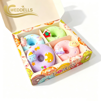 Bom Mandi Label Pribadi untuk Anak-anak dengan Efek Berbusa dan Mainan, Mengandung Minyak Esensial Mawar, Bom Mandi Donat Alami, Kartun Dessert
