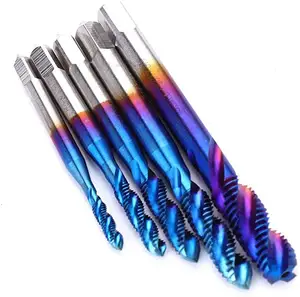 High Speed Steel Screw Thread Tap M3 M4 M5 M6 M8 Tapping Drill Bit HSS Spiral Flute Tap for Machine Tool