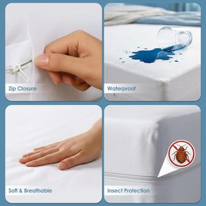 Professional OEM Supplier Breathable Fully <strong>Zippered</strong> Water Proof <strong>Mattress</strong> Cover Encasement Waterproof <strong>Mattress</strong> <strong>Protector</strong> - Product Image 3