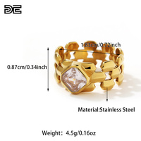 DE Classique Niche À La Mode En Acier Inoxydable 18K Placage Or PVD Non-Ternish Zircon Montre Bande Anneau pour les Femmes