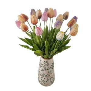 MW08521 PU tulipes fleurs artificielles fausse tulipe pour la maison <span class=keywords><strong>cuisine</strong></span> décor printemps pâques mariage bureau arrangements floraux - Product Image 1