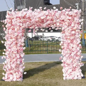 Decoración de flores artificiales para boda, arco cuadrado de flores, telón de fondo para escenario de boda, conjunto de arreglos florales