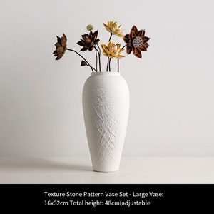 Vaso <span class=keywords><strong>con</strong></span> Motivo in Pietra Stile Wabi Sabi, Aspetto Raffinato, per Composizioni Floreali in Soggiorno, Decorazioni per Hotel - Product Image 6
