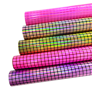 30cm x 135cm <span class=keywords><strong>rollo</strong></span> láser punto redondo y rejilla imitación cuero <span class=keywords><strong>polipiel</strong></span> tela cuero sintético para Diy hacer bolsos zapatos artesanías - Product Image 4